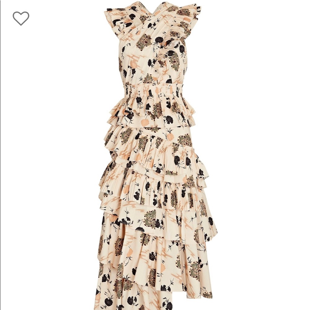 Ulla Johnson Aurore Ruffled Floral Poplin Dress